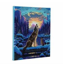 Craft Buddy Crystal Art Mounted Kit: Howling Wolves