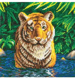 Craft Buddy Crystal Art Mounted Kit: Tiger Pool