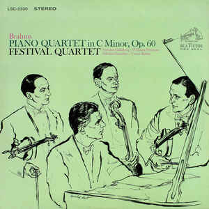 Classical Brahms, Festival Quartet - Piano Quartet In C Minor, Op. 60 (VG+)