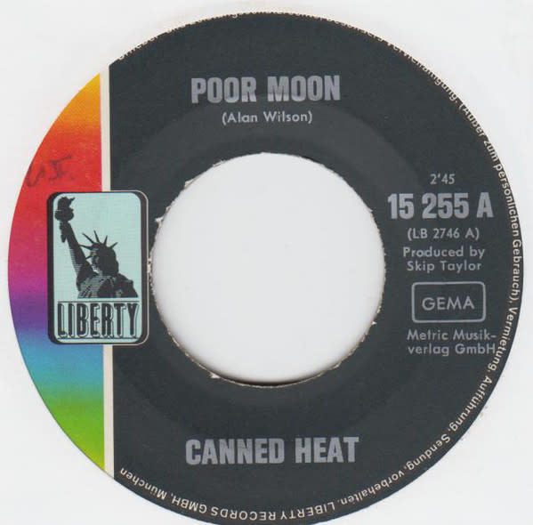Rock/Pop Canned Heat - Poor Moon b/w Sic 'Em Pigs (1969 Germany) (VG, creases on sleeves)