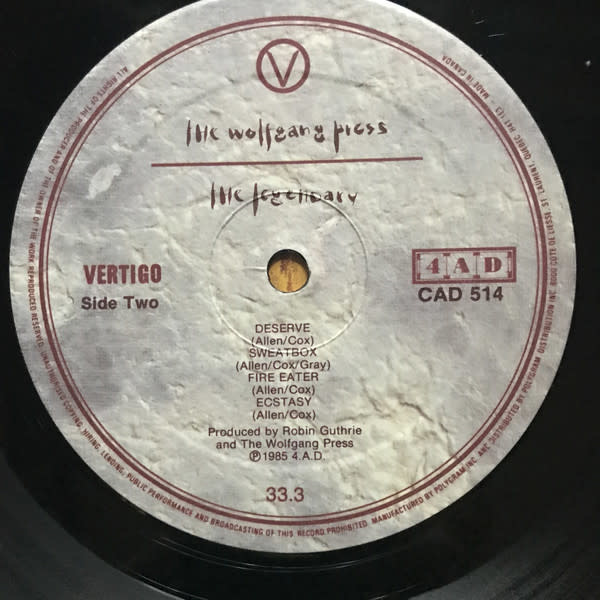 Rock/Pop The Wolfgang Press - The Legendary Wolfgang Press And Other Tall Stories (VG+; hole punch cover; 2 in. bottom seam split, creases)