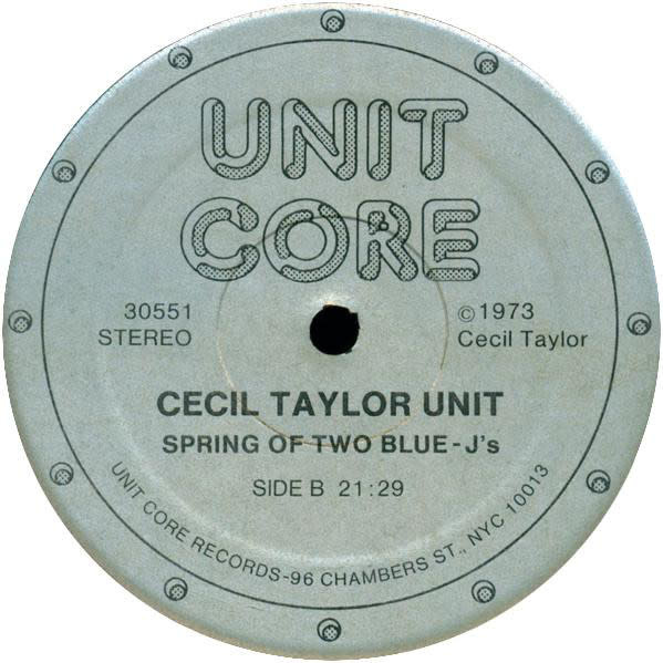 Rock/Pop Cecil Taylor Unit - Spring Of Two Blue-J's (VG+; LP in GENERIC WHITE SLEEVE, *MISSING COVER)