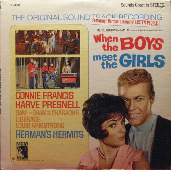 Soundtracks V/A - When The Boys Meet The Girls (Soundtrack) (1965 US Stereo) (VG+; hole punch, crease, some discolouration on back cover)