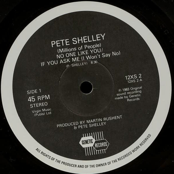 Rock/Pop Pete Shelley - No One Like You (UK) (NM)