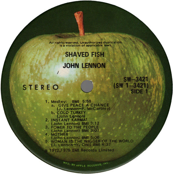 Rock/Pop John Lennon - Shaved Fish (VG+; creases)