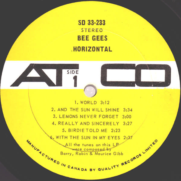 Rock/Pop Bee Gees - Horizontal ('68 CA Stereo) (VG+)