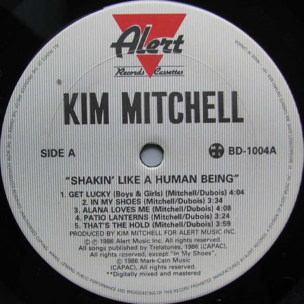 Rock/Pop Kim Mitchell - Shakin' Like A Human Being (VG+, marks do not affect play; creases)