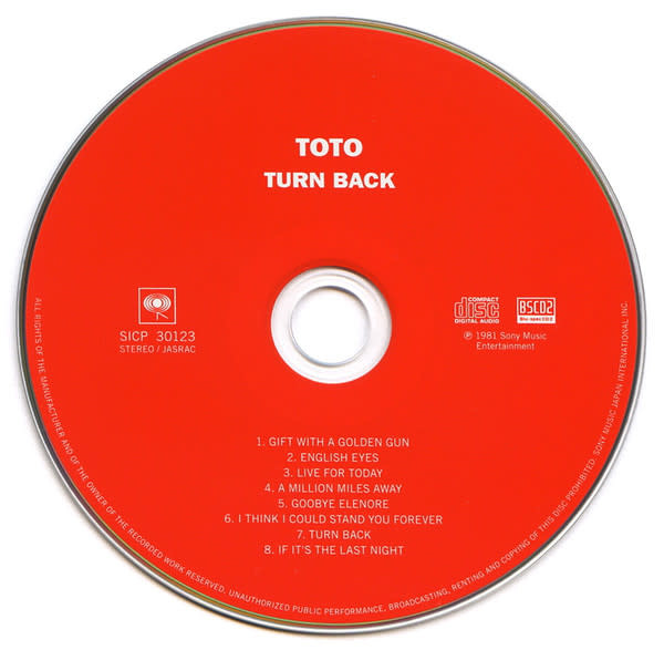Rock/Pop Toto - Turn Back (2013 Japan w/Obi) (NM) (USED CD)