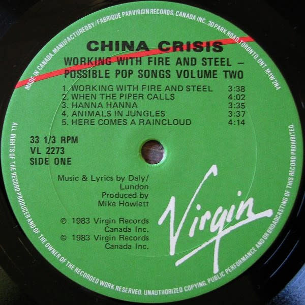 Rock/Pop China Crisis - Working With Fire And Steel (Possible Pop Songs Volume Two) (VG+)