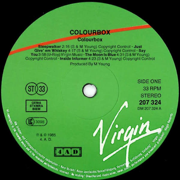 Rock/Pop Colourbox - S/T ('85 Germany 2LP) (VG+)