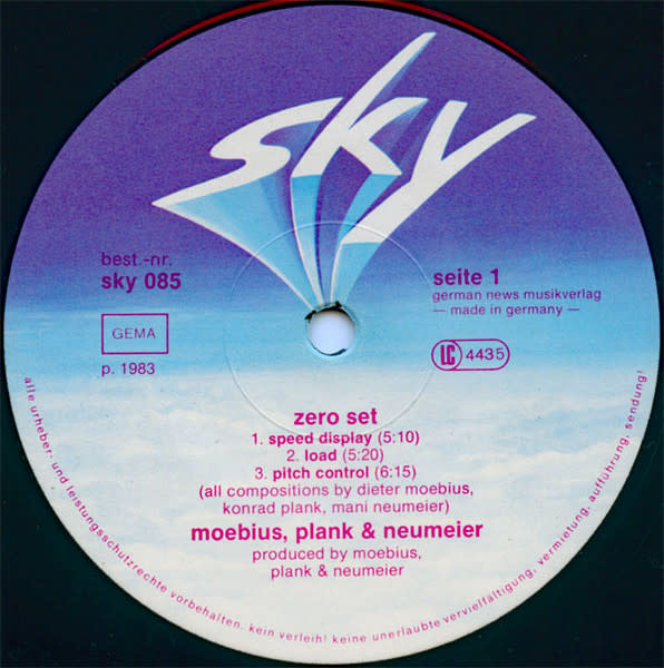 Krautrock Moebius - Plank - Neumeier - Zero Set  ('83 Germany) (VG+)