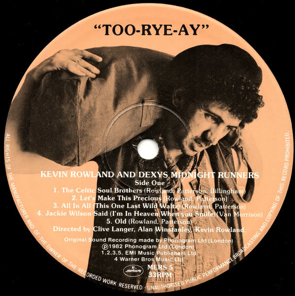 Rock/Pop Kevin Rowland & Dexys Midnight Runners - Too-Rye-Ay ('82 UK) (VG+/lots of creases)