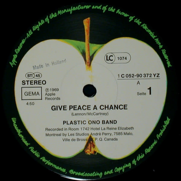 Rock/Pop Plastic Ono Band (John/Yoko) - Give Peace A Chance (12" Germany) (VG++)