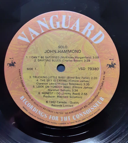 Blues John Hammond - Solo (VG+)