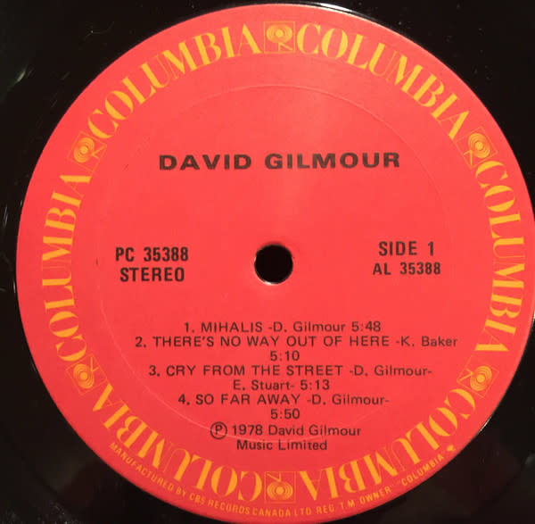 Rock/Pop David Gilmour - S/T ('78 CA) (VG++)