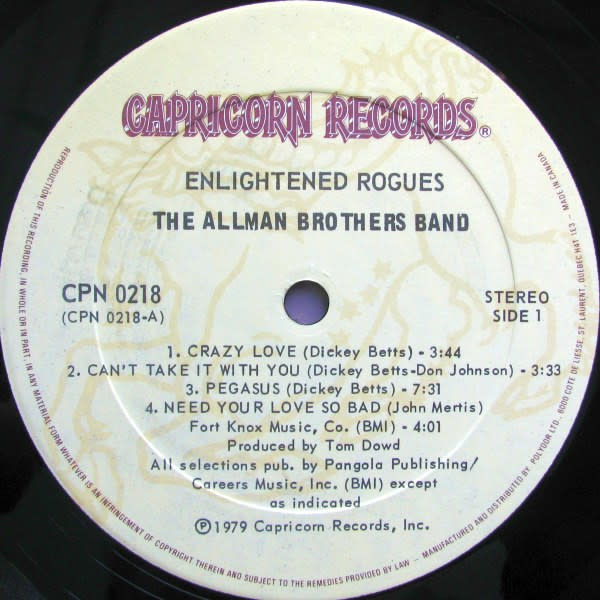 Rock/Pop The Allman Brothers Band - Enlightened Rogues (VG++)