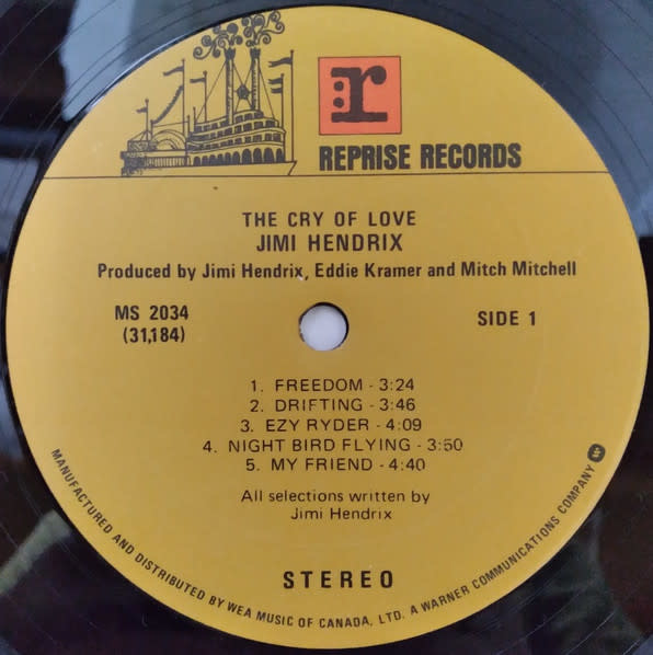 Rock/Pop Jimi Hendrix - The Cry Of Love ('70s CA Reissue) (VG+)