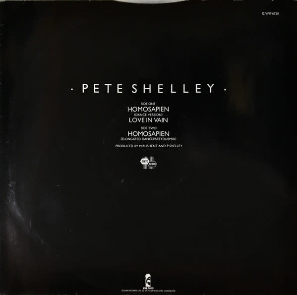 Rock/Pop Pete Shelley - Homosapien / Love In Vain ('82 UK) (NM)
