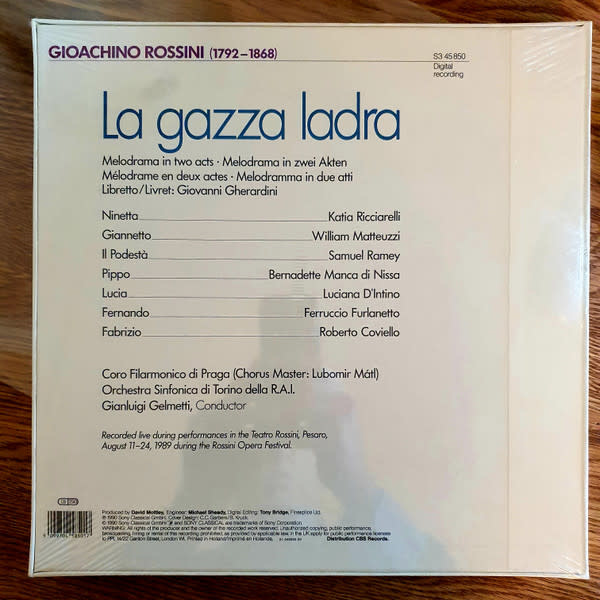 Classical Rossini / Gelmetti - La Gazza Ladra (3 LP Box Set) (EU '90) (NM)