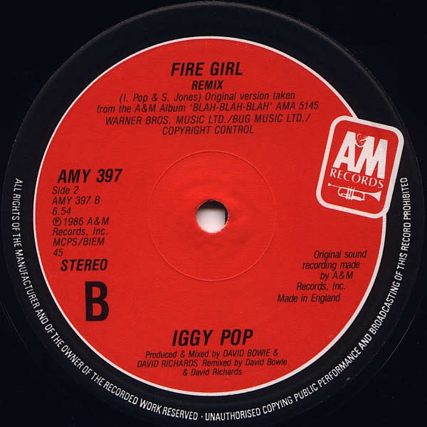 Rock/Pop Iggy Pop - Isolation ('86 UK 12") (VG++)