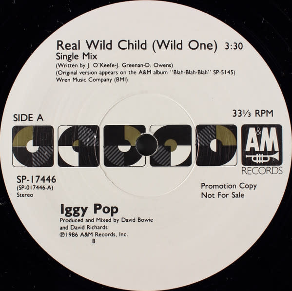 Rock/Pop Iggy Pop - Real Wild Child (Wild One) ('86 US Promo 12") (NM)