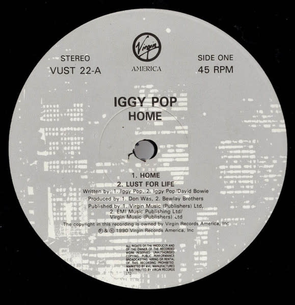 Rock/Pop Iggy Pop - Home ('90 UK 12") (VG+)