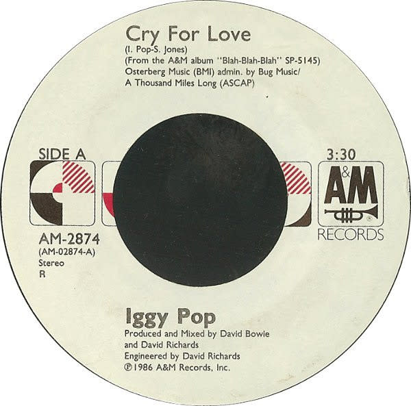 Rock/Pop Iggy Pop - Cry For Love ('86 US 7") (NM)
