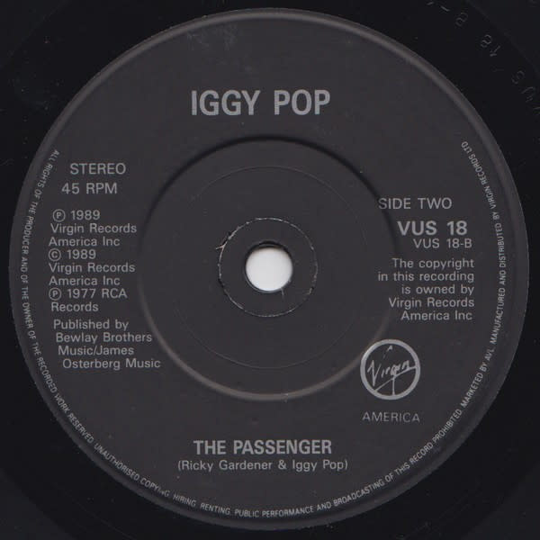 Rock/Pop Iggy Pop - Livin' On The Edge Of The Night ('90 UK 7") (VG+)
