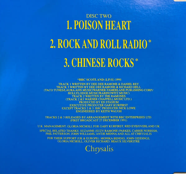 Punk/Hardcore Ramones - Poison Heart (CD single 2) (USED CD)