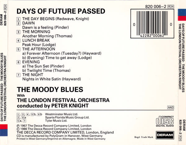 Rock/Pop The Moody Blues With The LFO - Days Of Future Passed (USED CD)