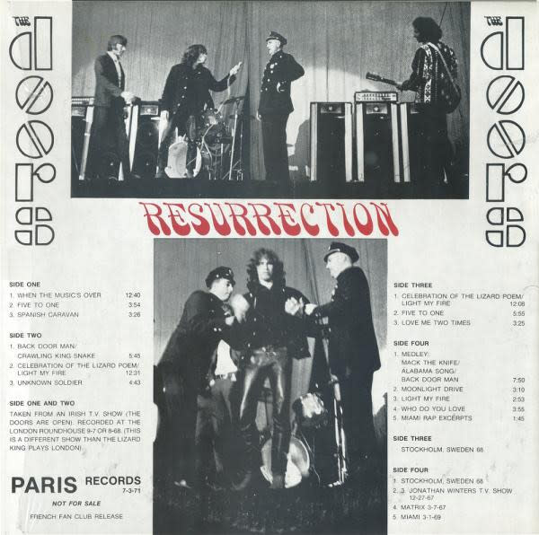 Rock/Pop The Doors - Resurrection (2LP Unofficial) (VG+/ creases)