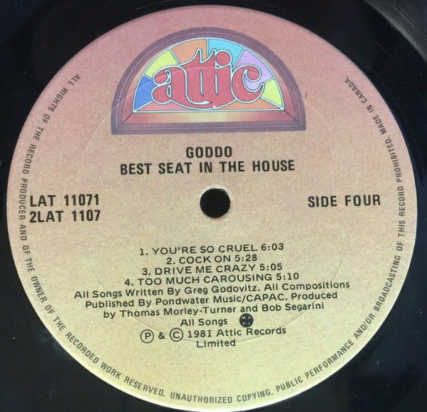 Rock/Pop Goddo - Best Seat In The House (VG+/ some tape on spine)