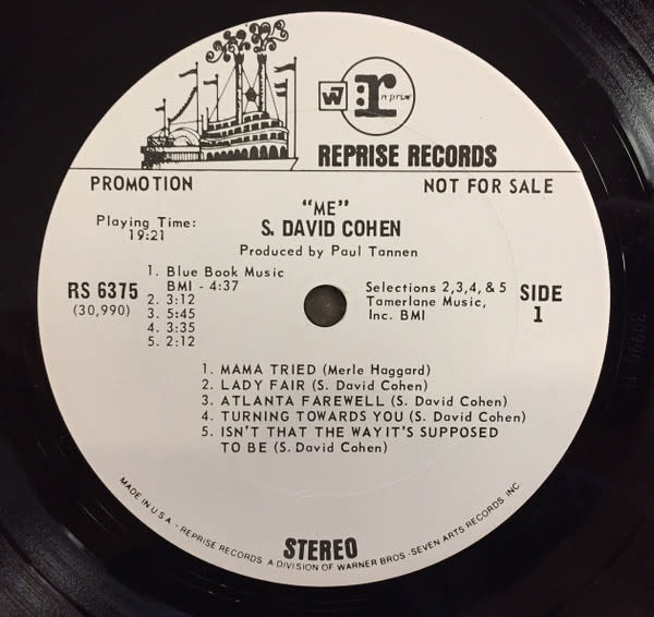 Rock/Pop S. David Cohen - Me ('69 US Promo) (VG+/ shelf/spine-wear)