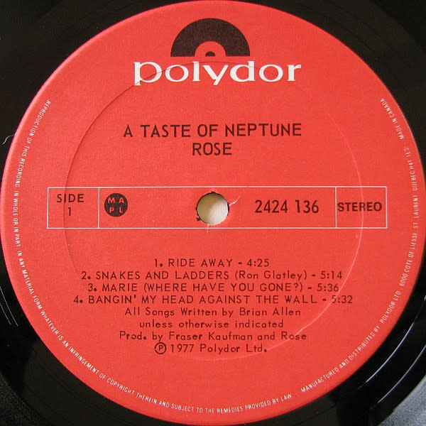 Rock/Pop Rose - A Taste Of Neptune (VG+/ some tape on spine)