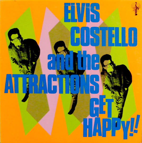 Rock/Pop Elvis Costello And The Attractions - Get Happy! ('80 CA) (VG+/ small top seam-split, creases)