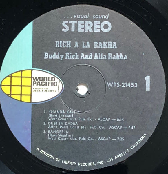 Jazz Buddy Rich And Alla Rakha - Rich À La Rakha (VG, conservative grade/ creases, shelf/spine-wear)
