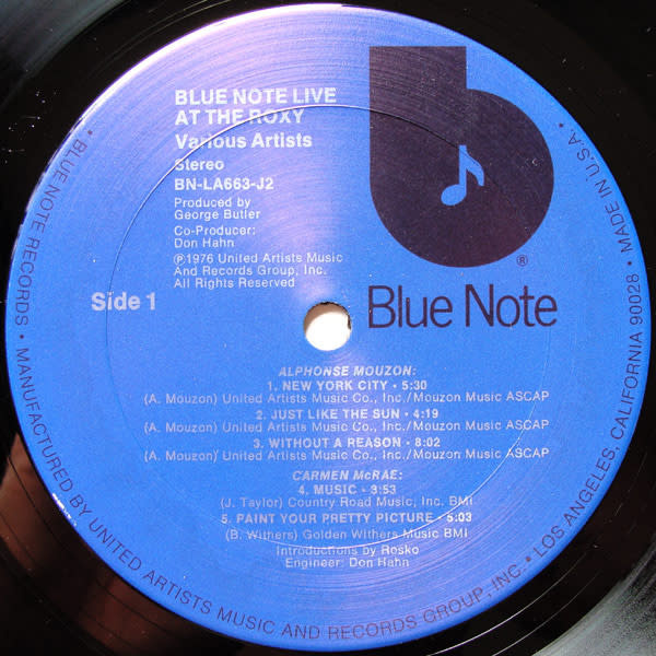Jazz V/A - Blue Note Live At The Roxy (VG+/ creases, ring/shelf-wear)