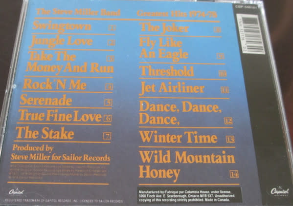 Rock/Pop The Steve Miller Band - Greatest Hits 1974-78 (USED CD - scuff)