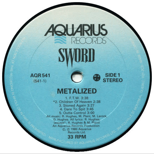 Rock/Pop Sword - Metalized ('86 CA) (VG++/ few small creases)