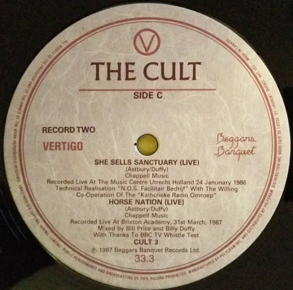 Rock/Pop The Cult - Wild Flower ('87 CA 2x12" w/ Posters) (VG++)