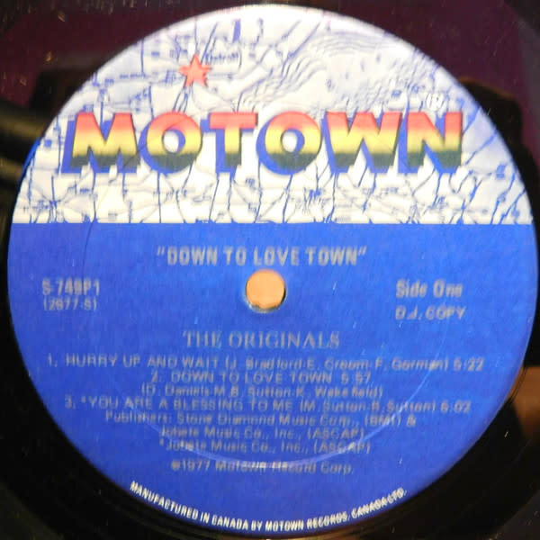 R&B/Soul/Funk The Originals - Down To Love Town ('77 CA DJ Copy Promo) (NM/ light ring-wear, tiny tear on cover)