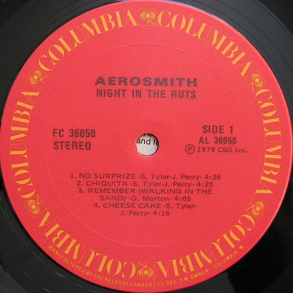 Rock/Pop Aerosmith - A Night In The Ruts (G+, surface noise in between tracks on Side 1/ edge/ring/shelf-wear, light spine-wear, creases)