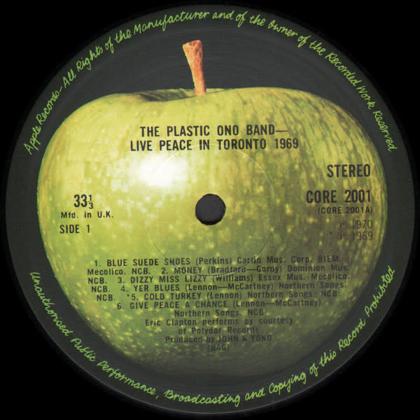 Rock/Pop The Plastic Ono Band - Live Peace In Toronto 1969 (UK Press) (VG, harsh ticks for half of B2/ creases, edge/ring/shelf-wear)