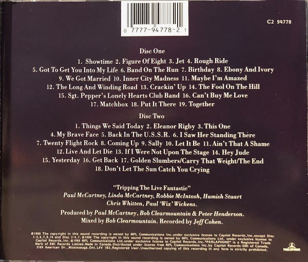 Rock/Pop Paul McCartney - Tripping The Live Fantastic (USED CD - scuff)