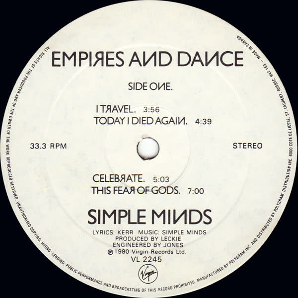 Rock/Pop Simple Minds - Empires And Dance ('82 CA) (VG+)