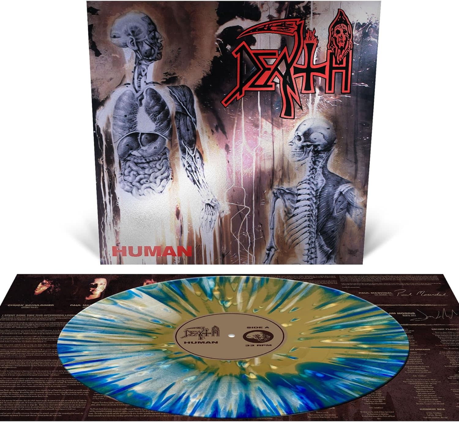Metal Death - Human (Bone White, Blue Jay, Gold Tri-Colour With Splatter)