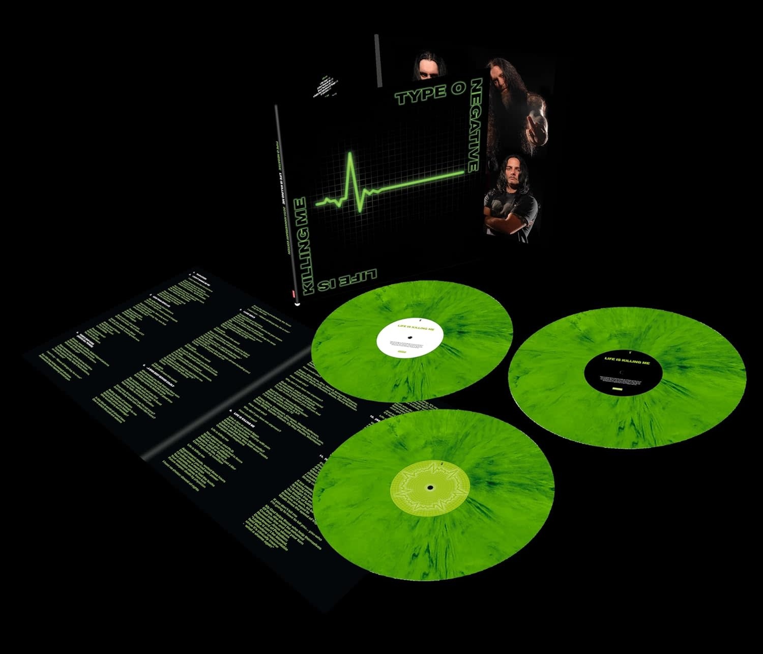 Metal Type O Negative - Life Is Killing Me (20th Ann. 3LP Green & Black Mixed Vinyl)