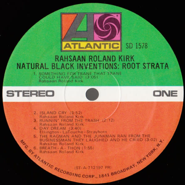 Jazz Rahsaan Roland Kirk - Natural Black Inventions: Root Strata ('71 US) (VG+/VG+, 2 in. of top seam wear)