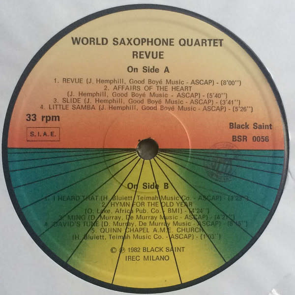 Jazz World Saxophone Quartet - Revue ('82 Italy) (NM/VG+)