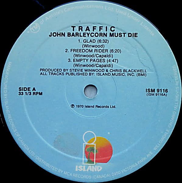 Rock/Pop Traffic - John Barleycorn Must Die (CA Reissue) (VG+/VG+)